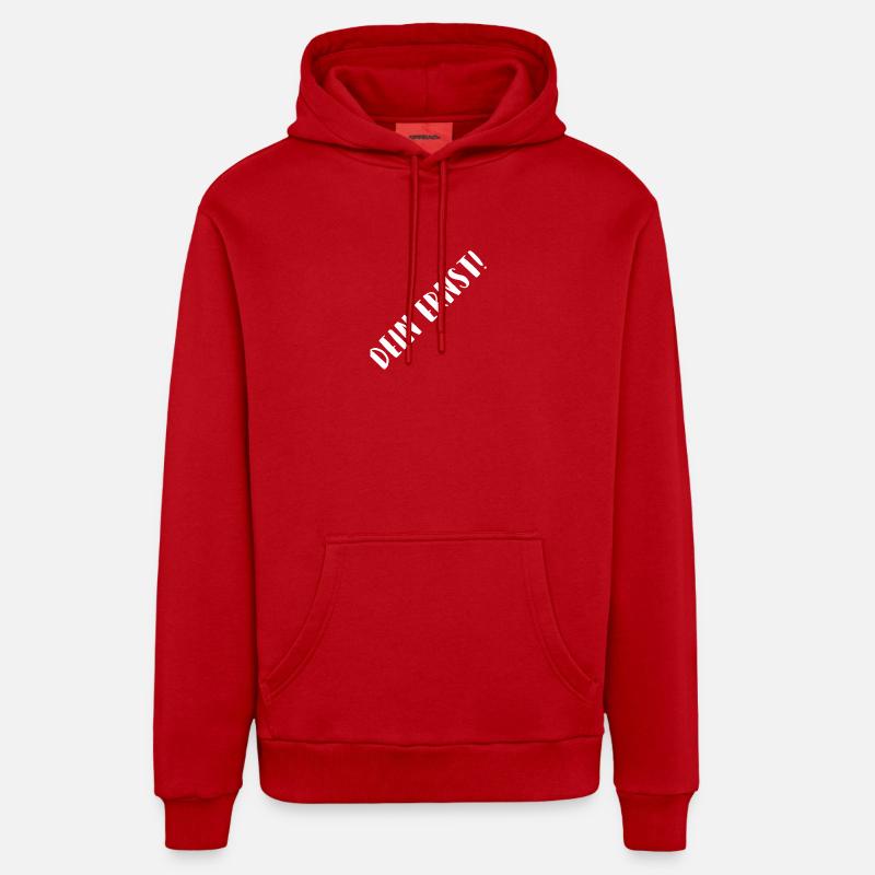 Votre faute de frappe Ernst Diagonal - Sweat à capuche bio décontracté fabriqué en UE - rouge