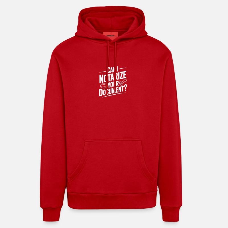 Puis-je notarier votre document ? - Sweat à capuche bio décontracté fabriqué en UE - rouge