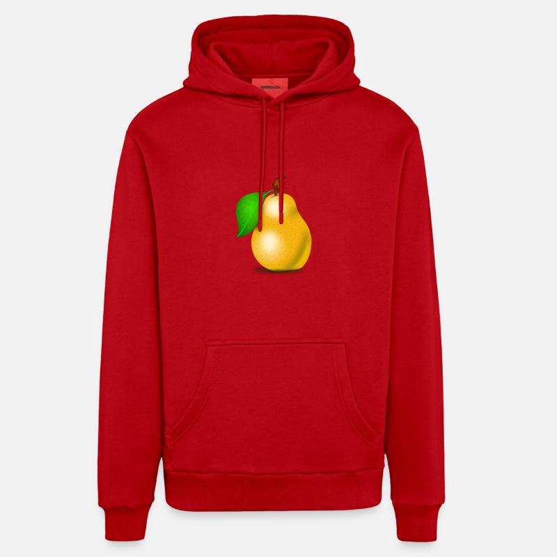 poire - Sweat à capuche bio décontracté fabriqué en UE - rouge