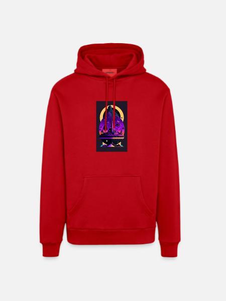 ORIGINAL ART - Organic Relaxed Hoodie Made in EU - red
