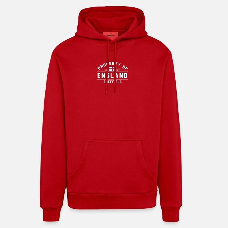 Angleterre Immobilier Sheffield Logo - Sweat à capuche bio décontracté fabriqué en UE - rouge
