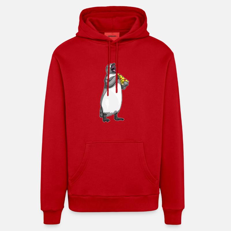 Pizza pingouin - Sweat à capuche bio décontracté fabriqué en UE - rouge