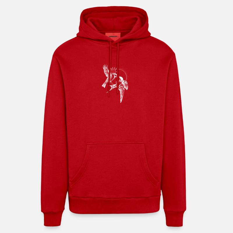 Inversion de combat d’oiseaux - Sweat à capuche bio décontracté fabriqué en UE - rouge