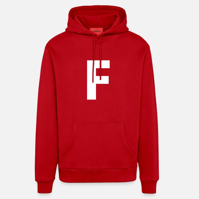 F - Sweat à capuche bio décontracté fabriqué en UE - rouge