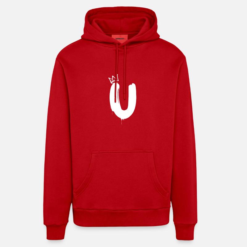 U - Sweat à capuche bio décontracté fabriqué en UE - rouge