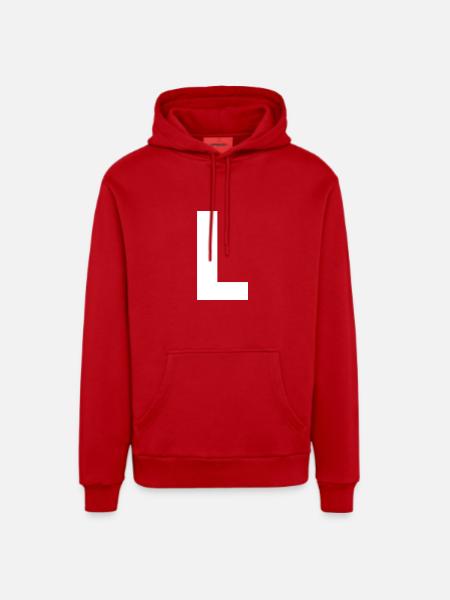 L - Organic Relaxed Hoodie Made in EU - red