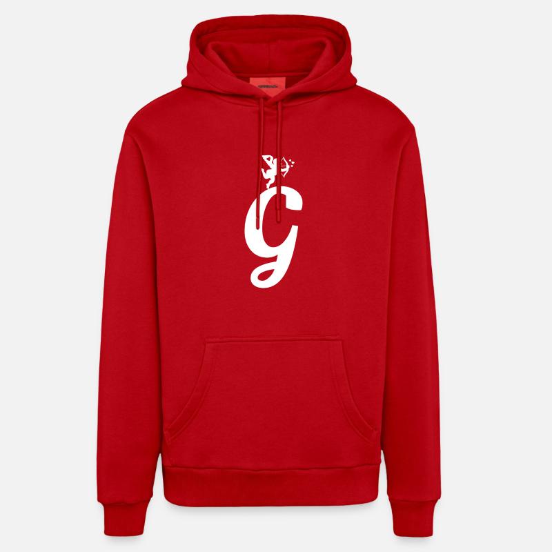 G - Sweat à capuche bio décontracté fabriqué en UE - rouge