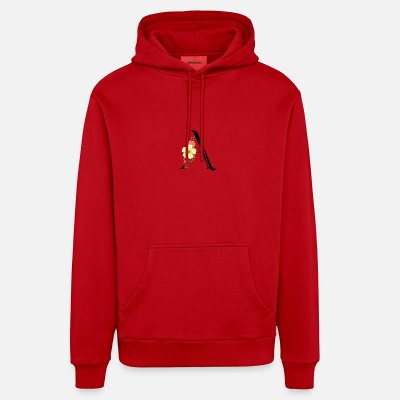 Eleganter Buchstabe 'A' mit Blumen Organic Relaxed Hoodie Made in EU