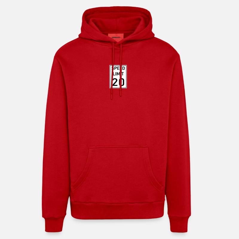 Spped limit - Sweat à capuche bio décontracté fabriqué en UE - rouge