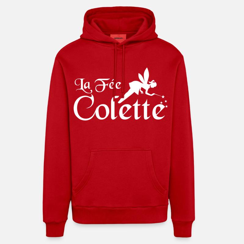 La Fée Colette - Sweat à capuche bio décontracté fabriqué en UE - rouge