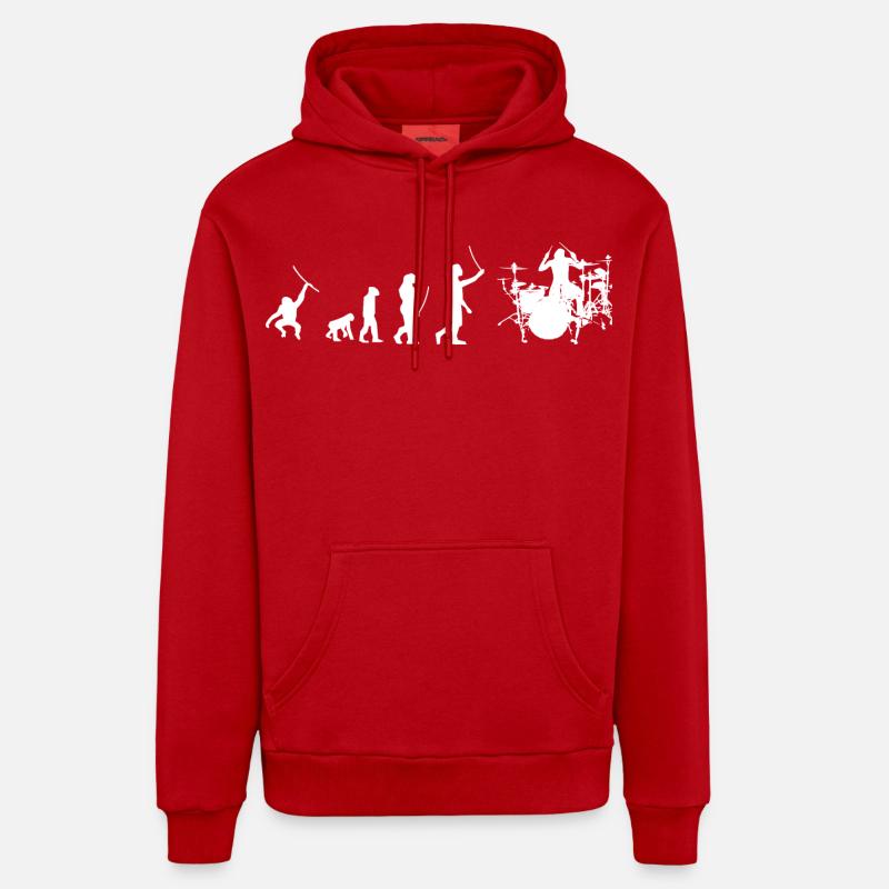 Batteur Evolution - Sweat à capuche bio décontracté fabriqué en UE - rouge