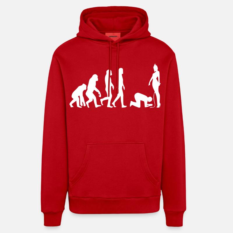 Homme évolution - Sweat à capuche bio décontracté fabriqué en UE - rouge
