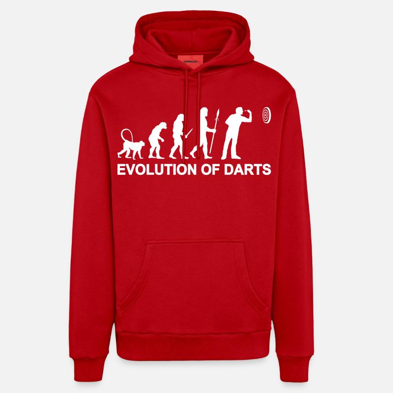 Évolution des fléchettes - Sweat à capuche bio décontracté fabriqué en UE - rouge