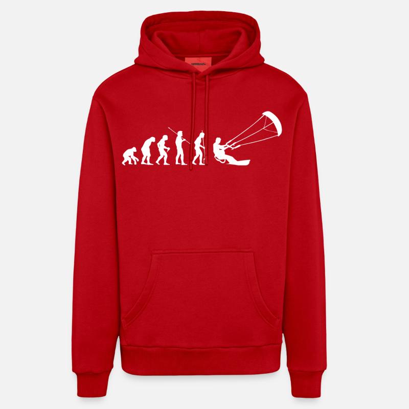 Kitesurfen Kitesurf Kitesurfer Kiteboard - Sweat à capuche bio décontracté fabriqué en UE - rouge