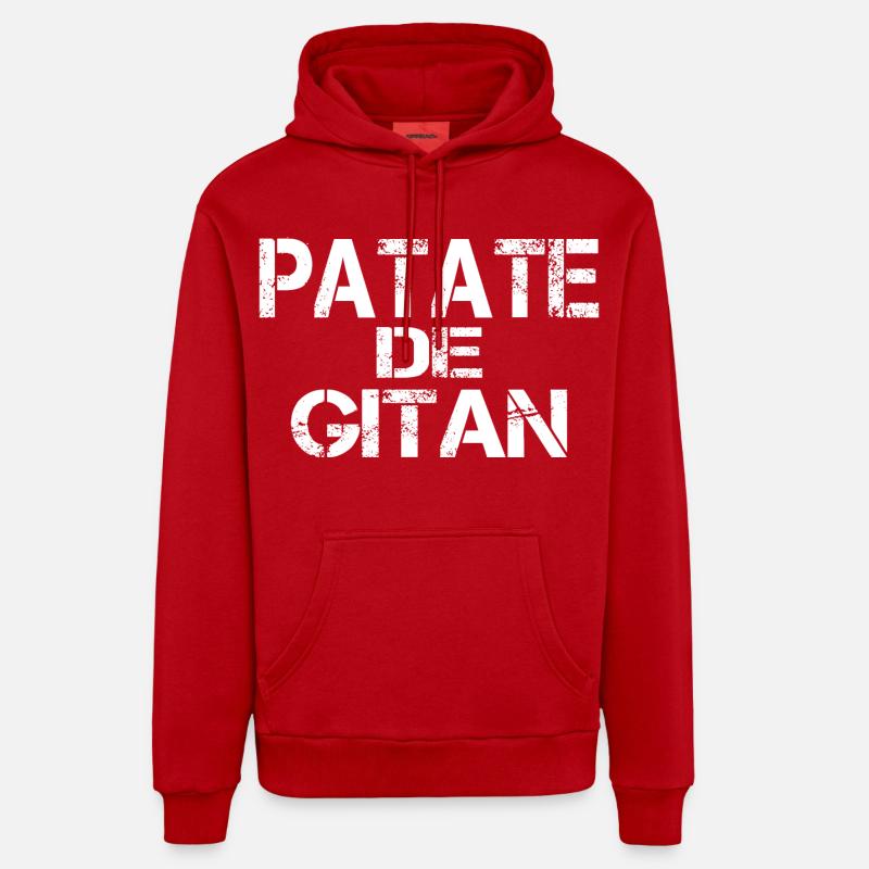 Patate de GITAN - Sweat à capuche bio décontracté fabriqué en UE - rouge