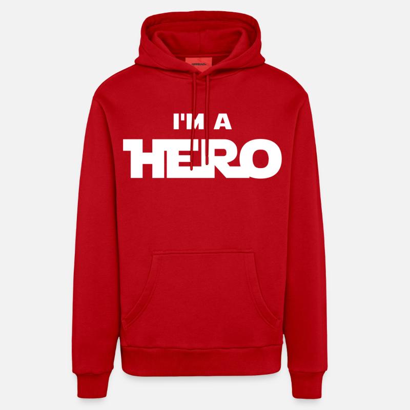 Ich bin ein Held (weiß) - Organic Relaxed Hoodie Made in EU - Rot
