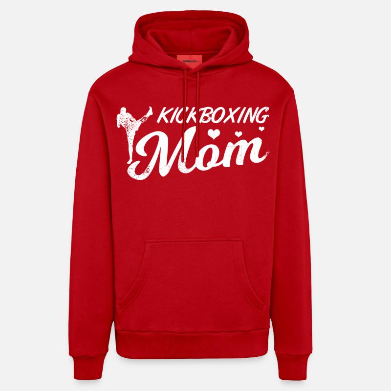 Mère kickboxeuse - Sweat à capuche bio décontracté fabriqué en UE - rouge
