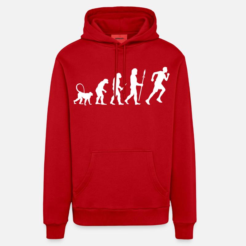 Évolution du joggeur - Sweat à capuche bio décontracté fabriqué en UE - rouge