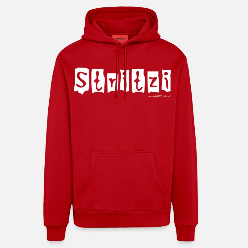 Stritzi - Strolch, effronté, dialecte autrichien - Sweat à capuche bio décontracté fabriqué en UE - rouge