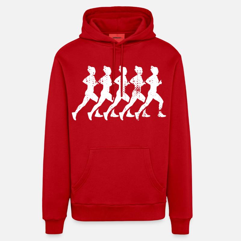 Filles en cours d’exécution - Sweat à capuche bio décontracté fabriqué en UE - rouge