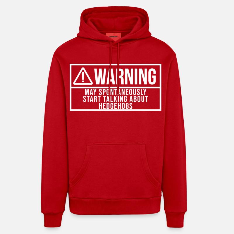 hérisson - Sweat à capuche bio décontracté fabriqué en UE - rouge