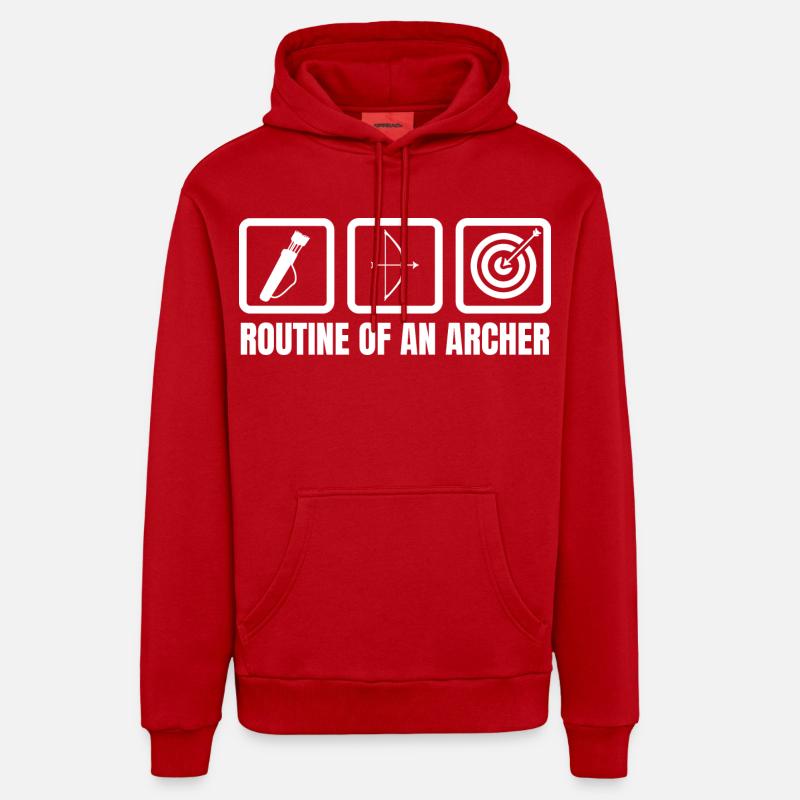 Routine eines Bogenschützen - Organic Relaxed Hoodie Made in EU - Rot