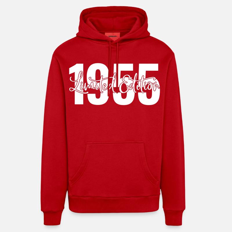 Edition limitée 1955 - Sweat à capuche bio décontracté fabriqué en UE - rouge