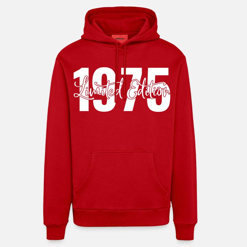 Edition limitée 1975 - Sweat à capuche bio décontracté fabriqué en UE - rouge