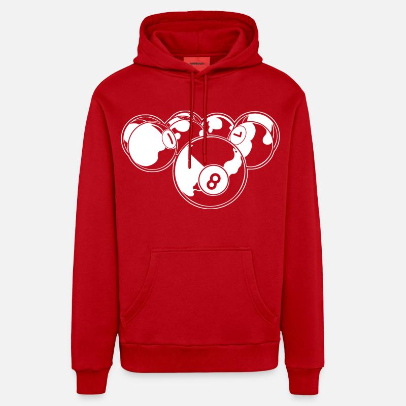 Billard à 8 boules - Sweat à capuche bio décontracté fabriqué en UE - rouge