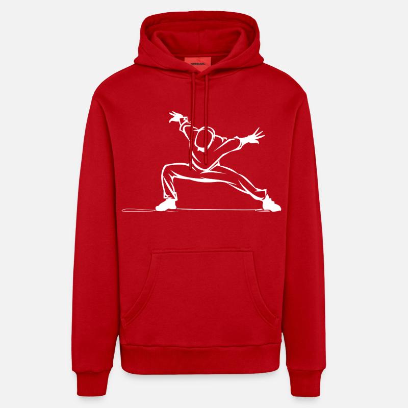 Dessin de breakdancer - Sweat à capuche bio décontracté fabriqué en UE - rouge