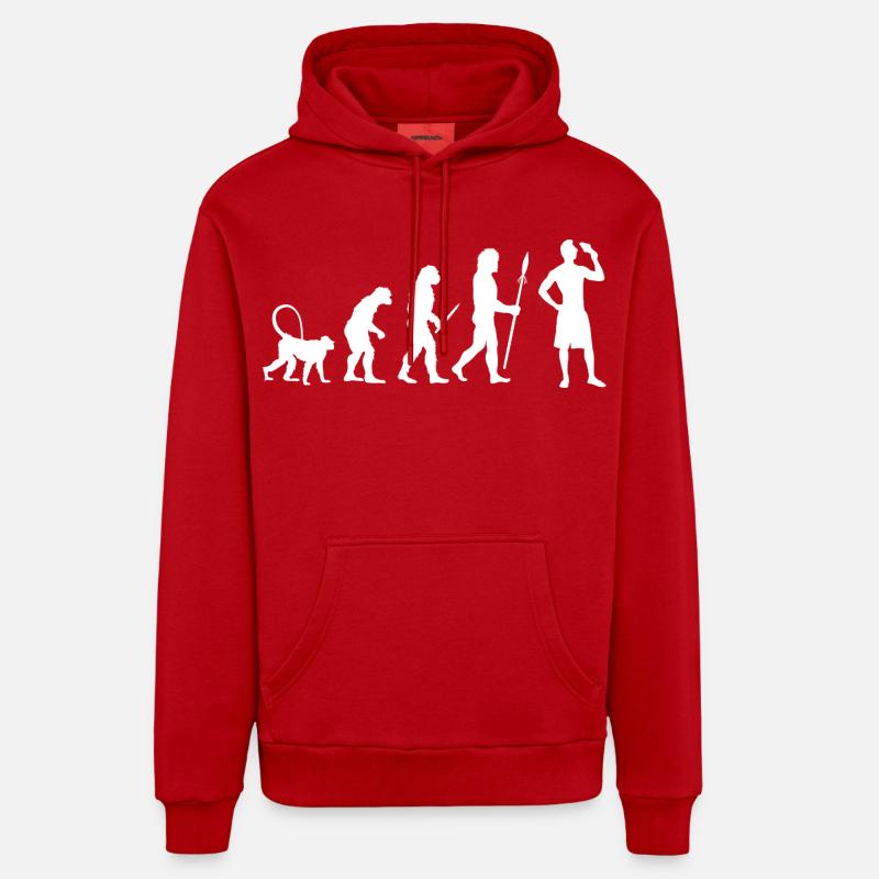 Évolution de la crème glacée - Sweat à capuche bio décontracté fabriqué en UE - rouge
