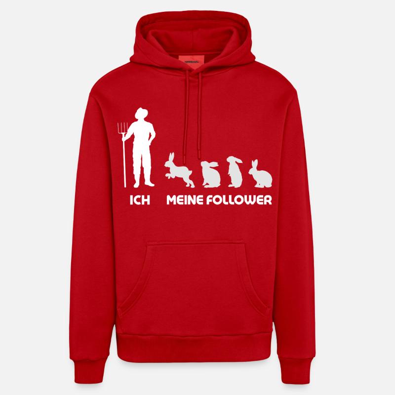 Moi, mes disciples, Rabbit Man - Sweat à capuche bio décontracté fabriqué en UE - rouge