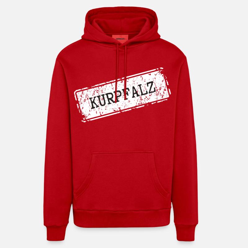 Conception d'impression sous licence Kurrhatz - Sweat à capuche bio décontracté fabriqué en UE - rouge