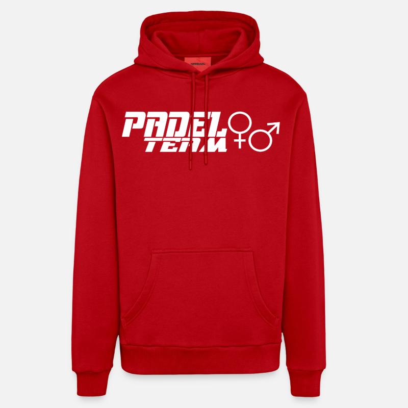 L’équipe de padel - Sweat à capuche bio décontracté fabriqué en UE - rouge