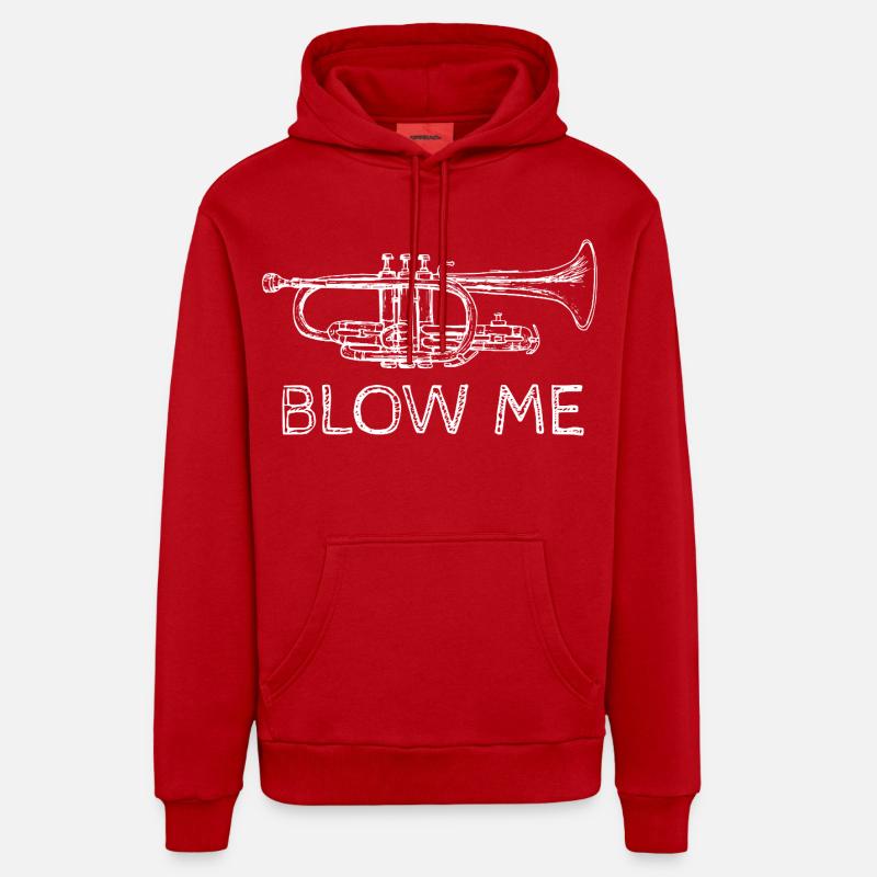Trompette à slogan drôle - Sweat à capuche bio décontracté fabriqué en UE - rouge