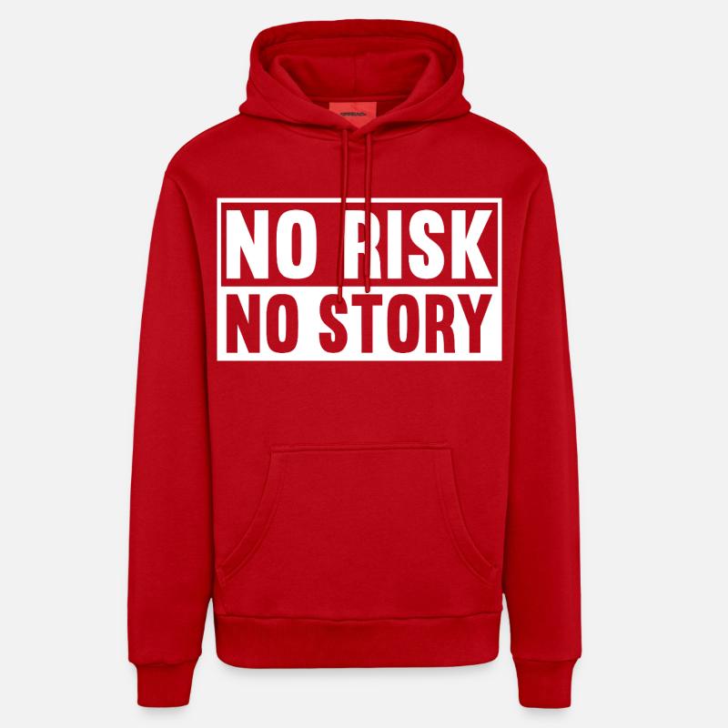 Pas de risque, pas d’histoire - Sweat à capuche bio décontracté fabriqué en UE - rouge