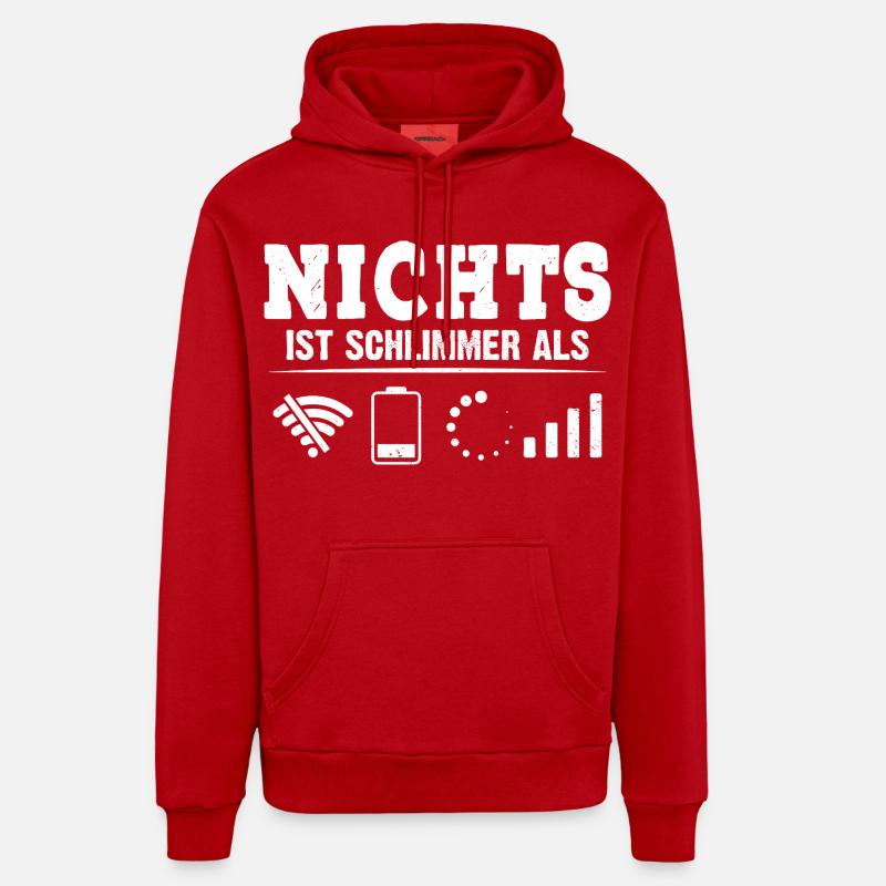 Coder NICHTS IST SCHLIMMER ALS LUSTIG - Organic Relaxed Hoodie Made in EU - Rot