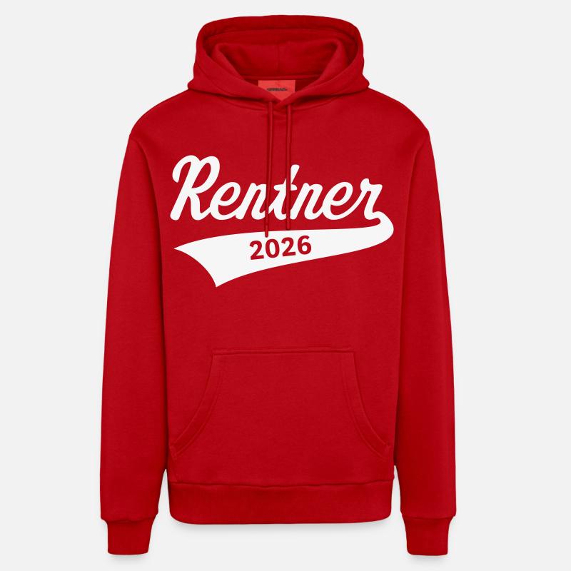 Retraités 2026 (Pension/retraite/Blanc) - Sweat à capuche bio décontracté fabriqué en UE - rouge