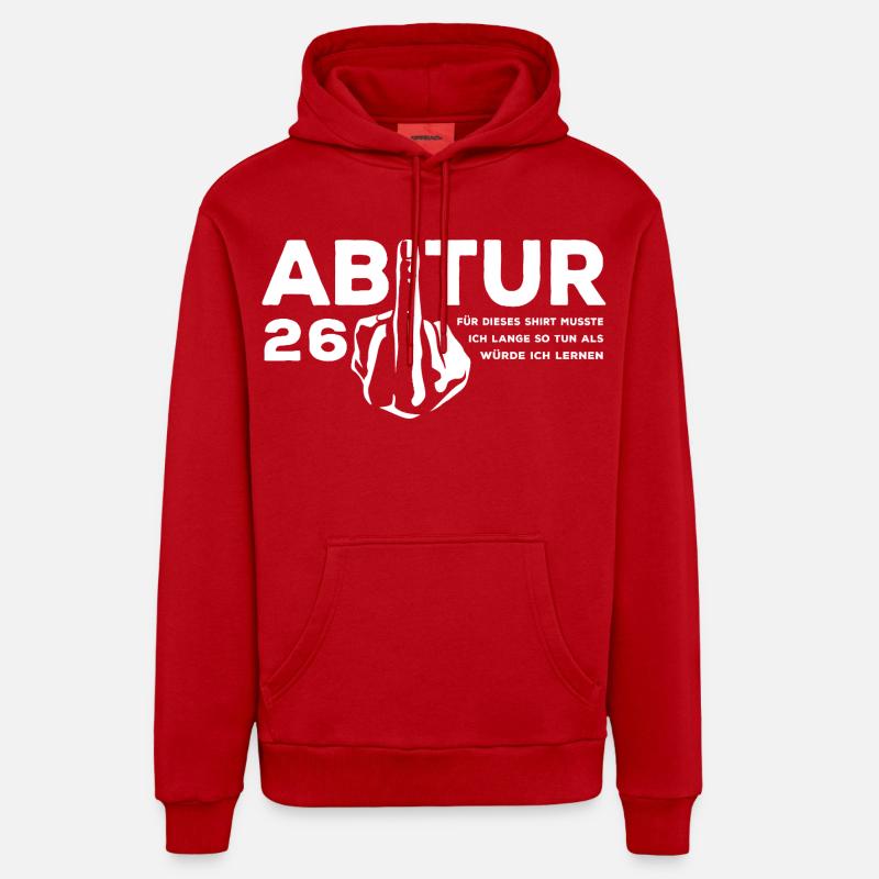 Abitur 2026 - J’ai dû étudier longtemps - Sweat à capuche bio décontracté fabriqué en UE - rouge