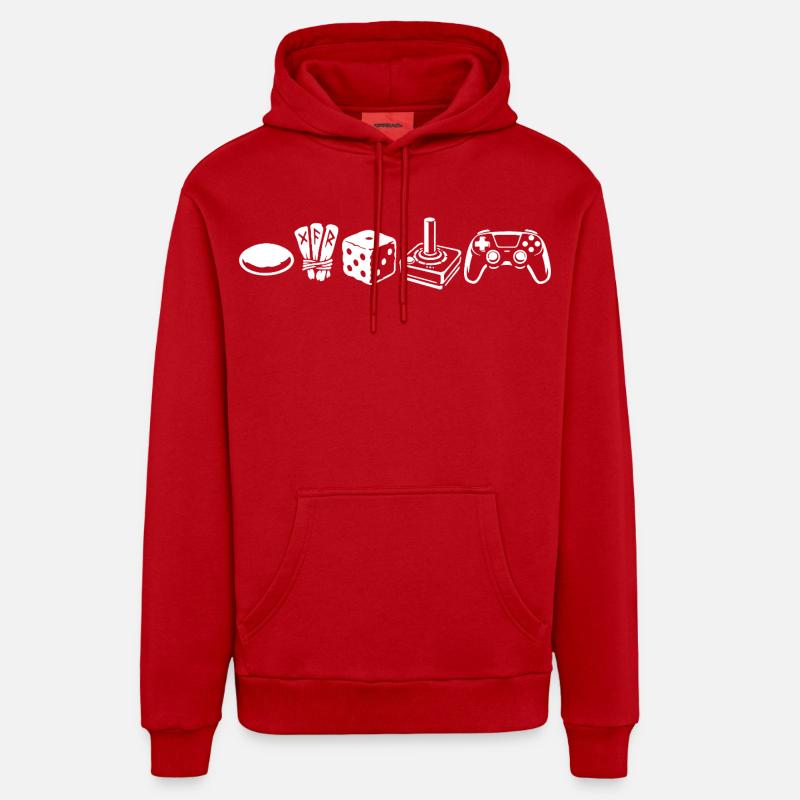 Évolution des contrôleurs | Joueurs - Sweat à capuche bio décontracté fabriqué en UE - rouge