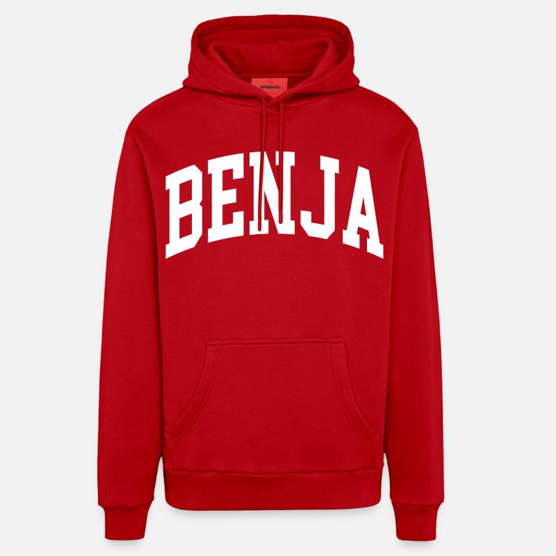 Benja - Sweat à capuche bio décontracté fabriqué en UE - rouge