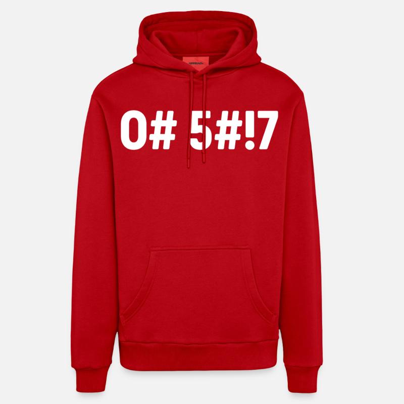 Oh merde, codé - Sweat à capuche bio décontracté fabriqué en UE - rouge