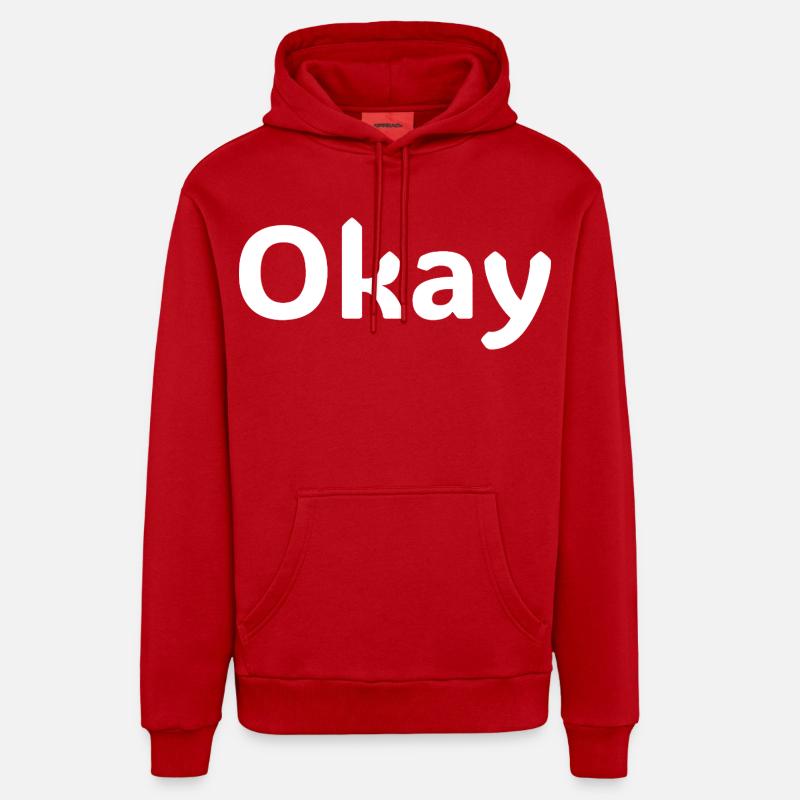 Ok, chemise statement minimalistisch - Sweat à capuche bio décontracté fabriqué en UE - rouge