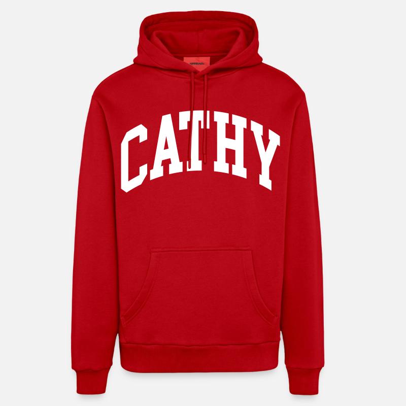 Cathy - Sweat à capuche bio décontracté fabriqué en UE - rouge