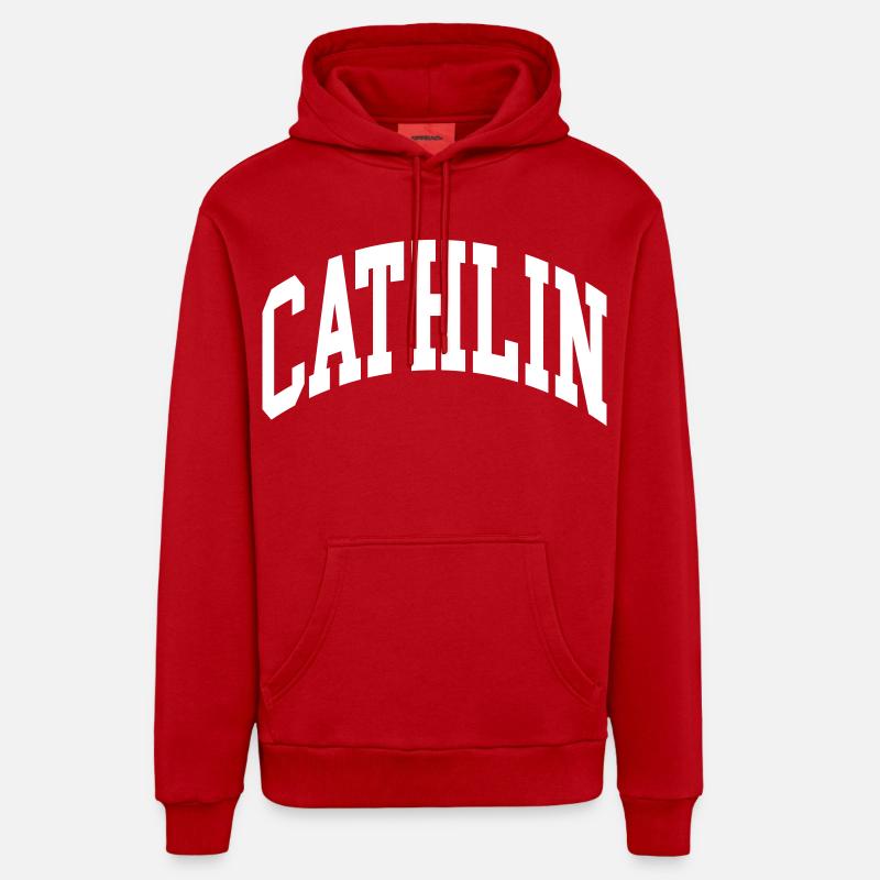 Cathlin - Sweat à capuche bio décontracté fabriqué en UE - rouge