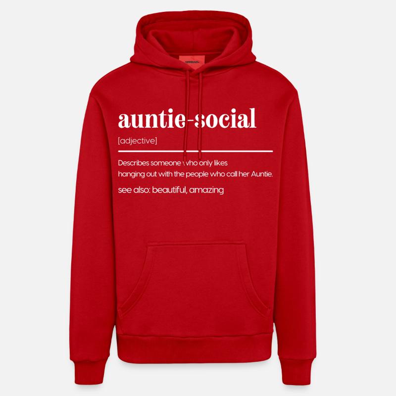 Tante - Drôle de tante Gift - Sweat à capuche bio décontracté fabriqué en UE - rouge