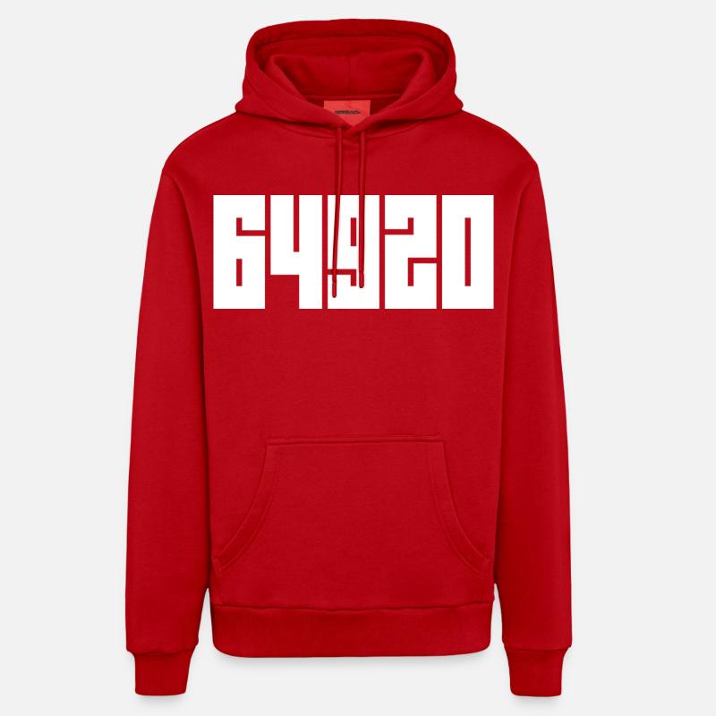 64920 Piła. Code postal de Piła - Sweat à capuche bio décontracté fabriqué en UE - rouge