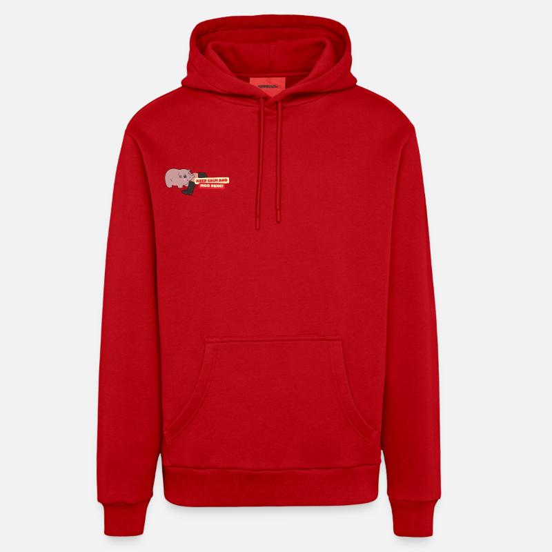 Attaque de Moo Deng ! - Sweat à capuche bio décontracté fabriqué en UE - rouge