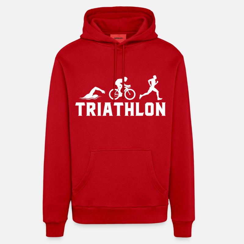 Triathlon - Sweat à capuche bio décontracté fabriqué en UE - rouge