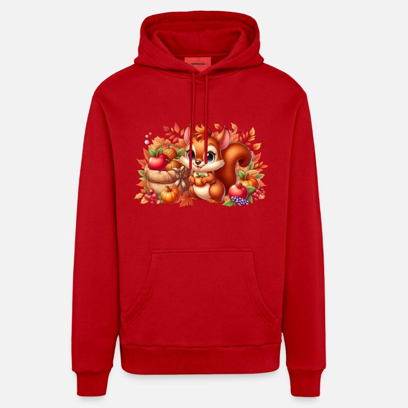 squirell autumn3 Sweat à capuche bio décontracté fabriqué en UE